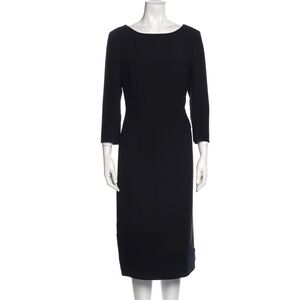 Philosophy di Alberta Ferretti Black Midi Length Dress Lace Details, US10 IT46